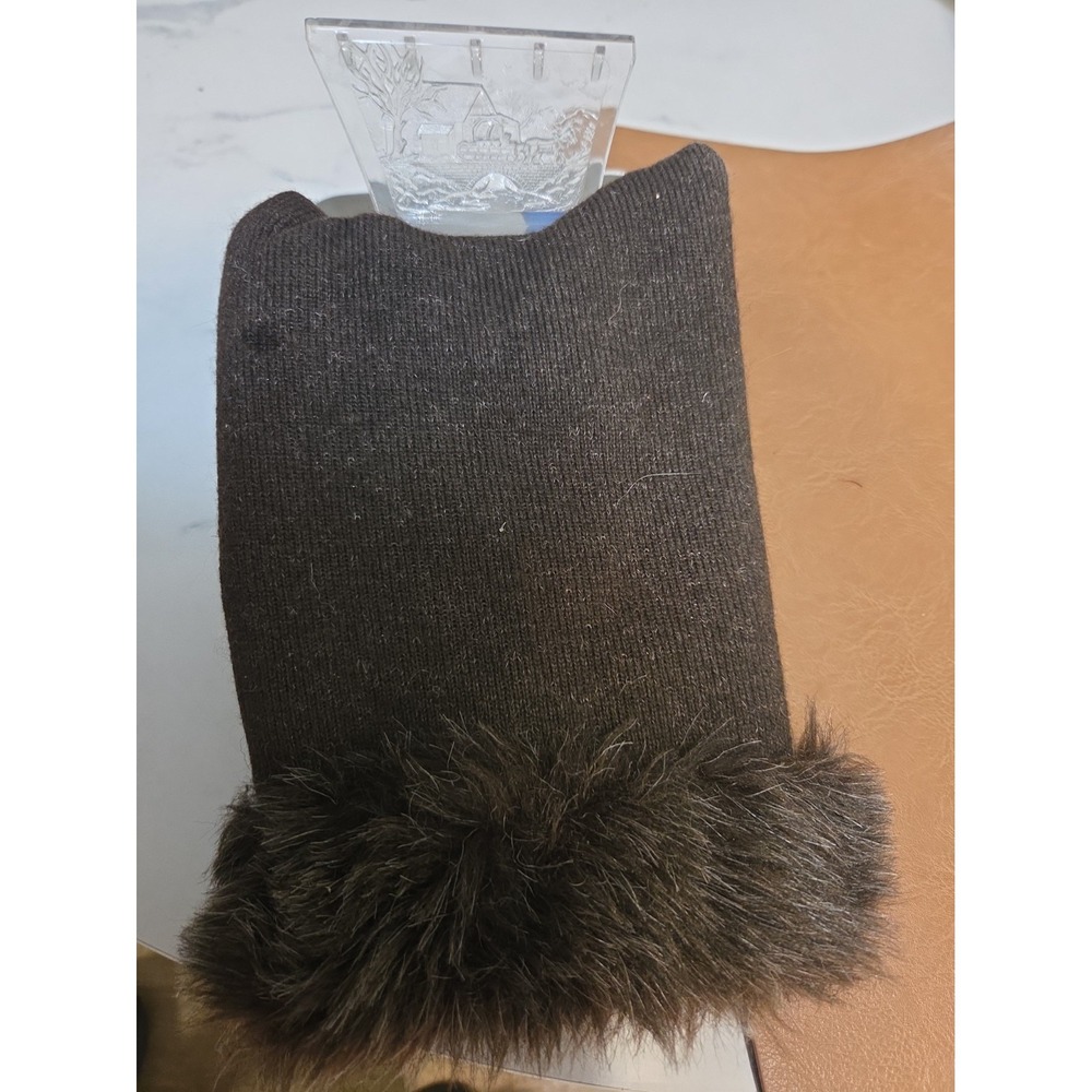 Vintage Hoppy Bear Paw Ice Scraper Mitt Brown Knit Faux Fur Windshield Scraper